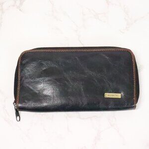 Rosetti Women's Classic Black Brown Softshell Zip Around Long Checkbook Wallet